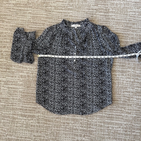 LOFT Ruffled Neck Henley Blouse - Picture 4 of 4